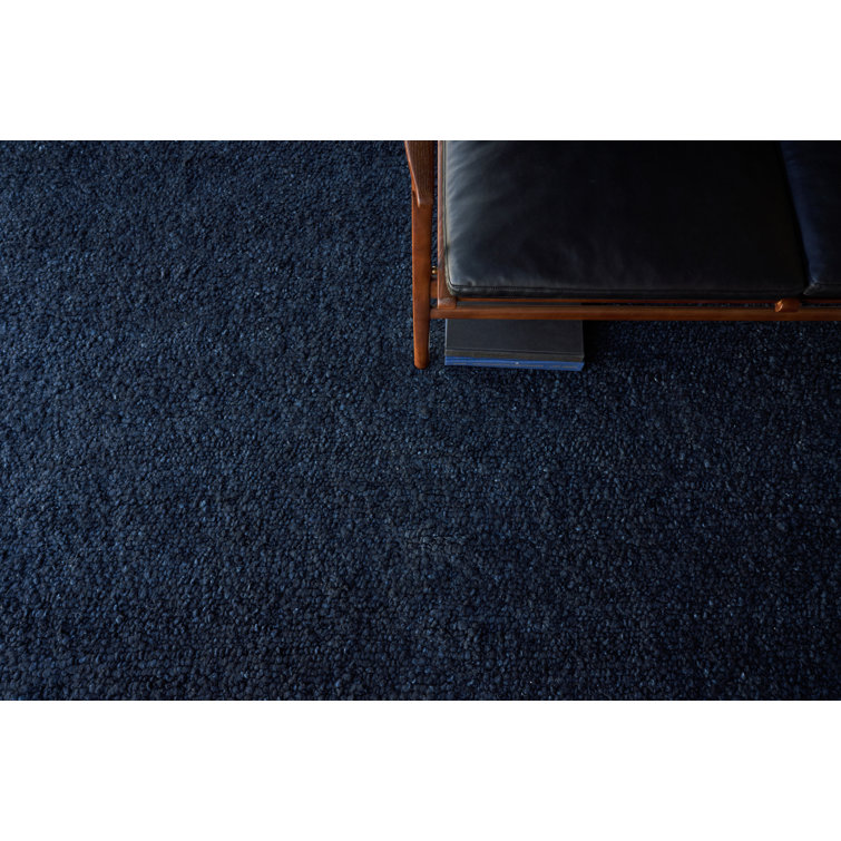 Handmade Navy Blue Wool Rectangular 8' x 10' Area Rug