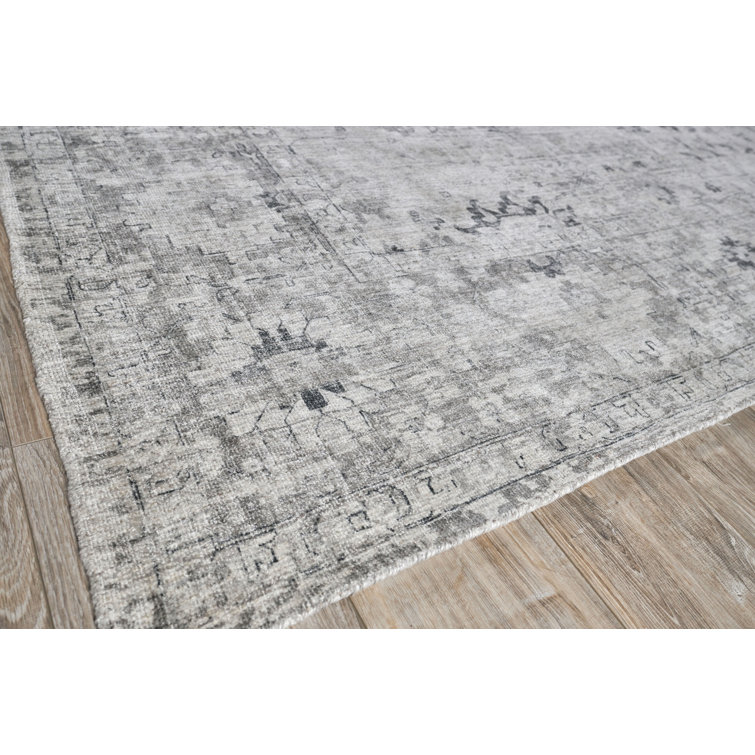 Cambridge Gray and Silver Handmade Wool and Viscose Rug