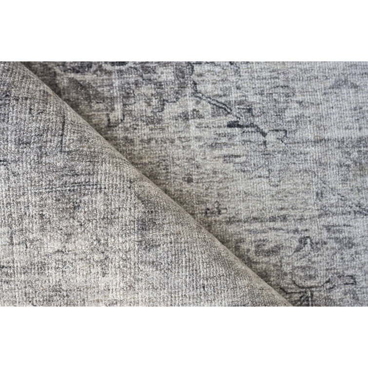 Cambridge Gray and Silver Handmade Wool and Viscose Rug