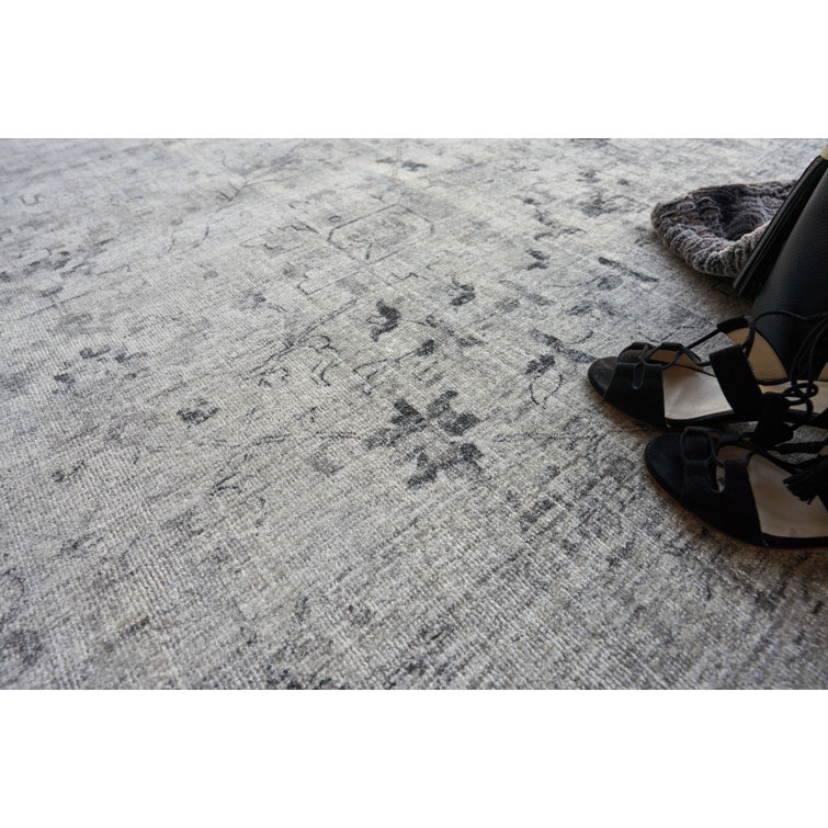 Cambridge Gray and Silver Handmade Wool and Viscose Rug