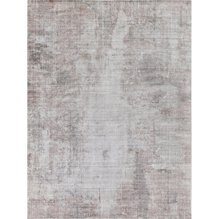 Handmade Silver and Taupe Abstract Wool and Viscose 9' x 12' Rug