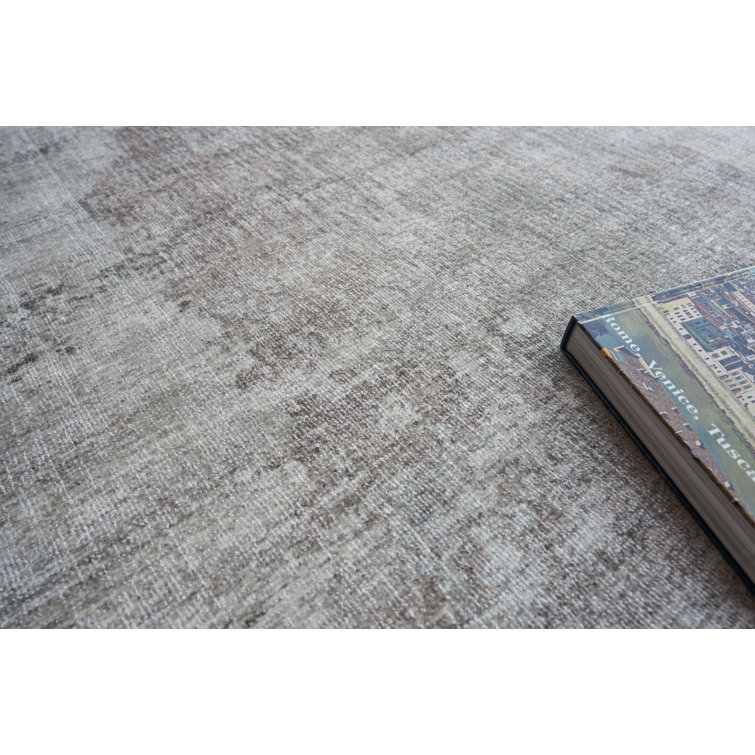 Handmade Silver and Taupe Abstract Wool and Viscose 9' x 12' Rug