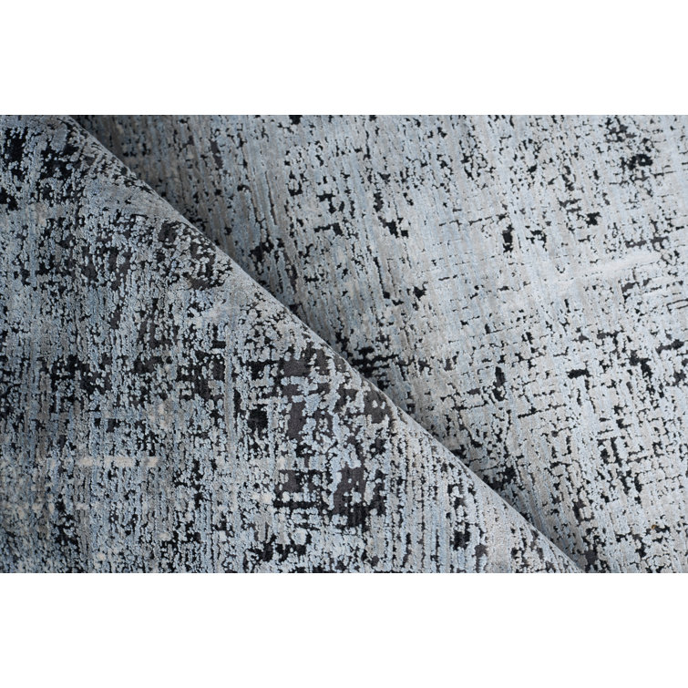 Gray Abstract 8' x 10' Synthetic Area Rug