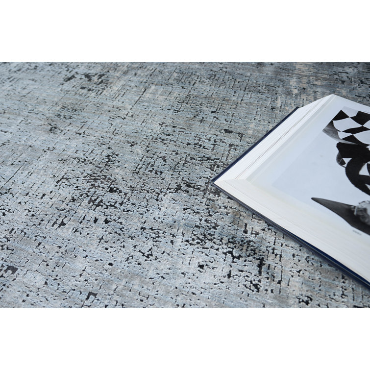 Gray Abstract 8' x 10' Synthetic Area Rug