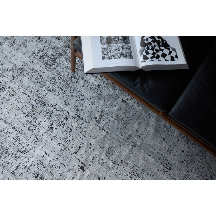 Gray Abstract 8' x 10' Synthetic Area Rug