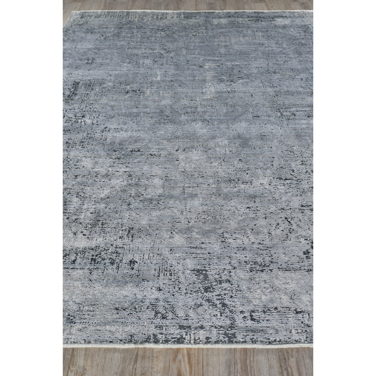Gray Abstract 8' x 10' Synthetic Area Rug