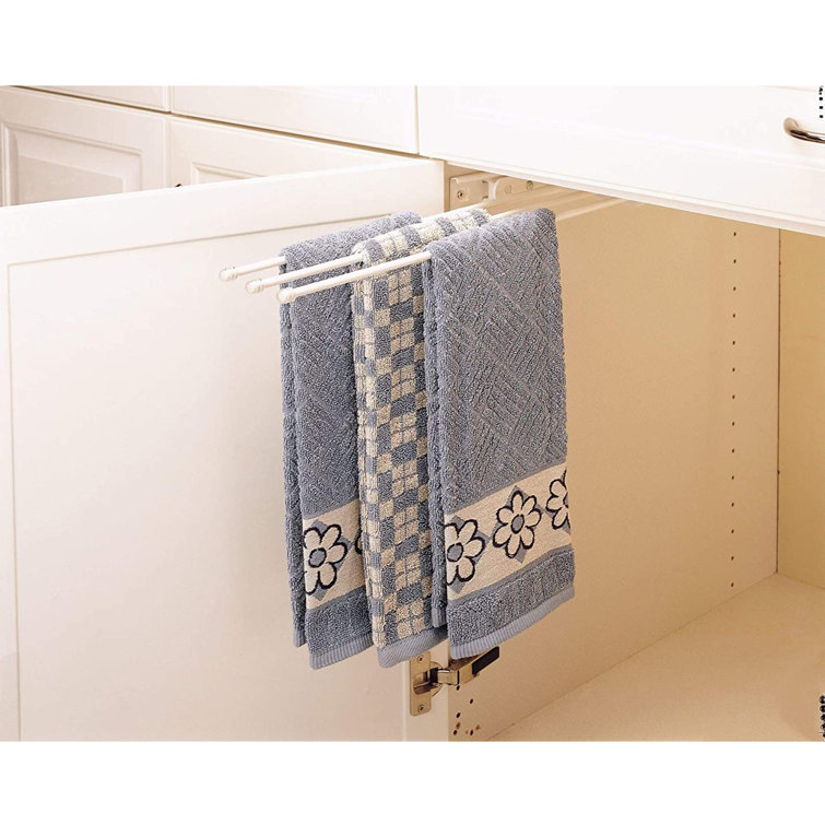 Chrome Wall Mounted 3-Prong Pullout Towel Bar