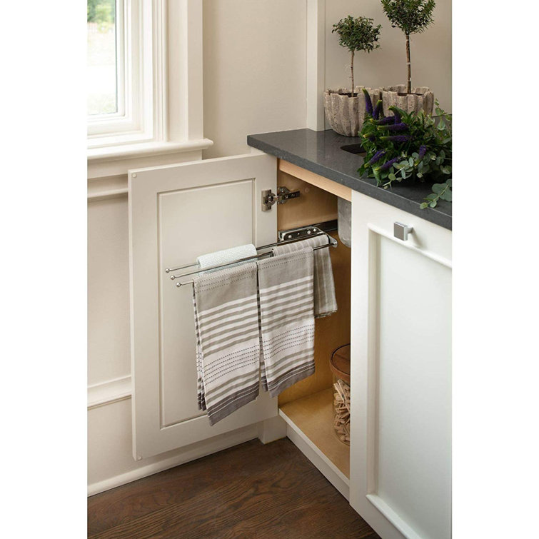 Chrome Wall Mounted 3-Prong Pullout Towel Bar