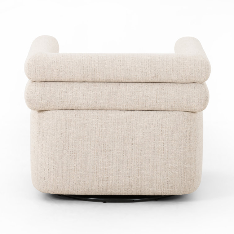 Hampton Cream Glove Leather Swivel Armchair
