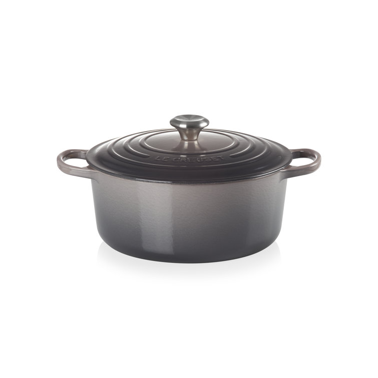 Caribbean Blue Enameled Cast Iron Round Dutch Oven with Lid