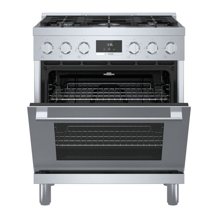 30" Stainless Steel Free-Standing Convection Gas Range