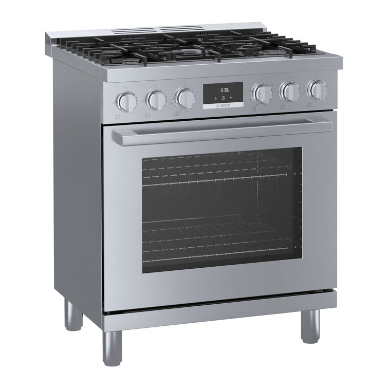 30" Stainless Steel Free-Standing Convection Gas Range
