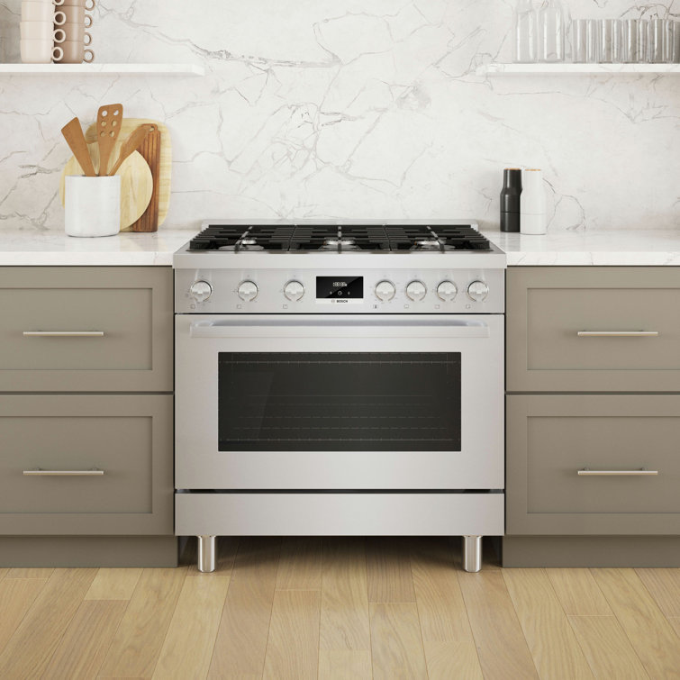 36" Stainless Steel Free-Standing Convection Gas Range