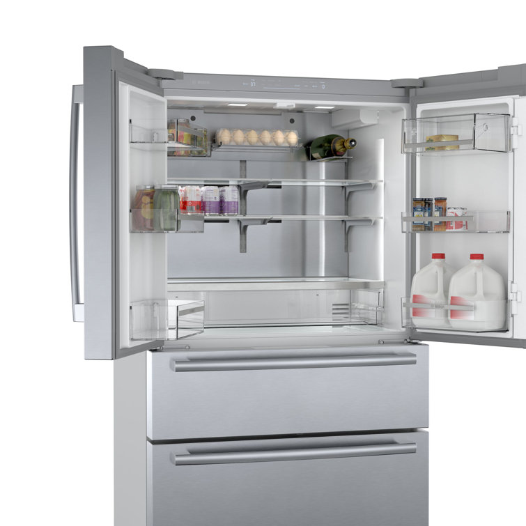 36 Inch Stainless Steel Smart French Door Refrigerator with Ice Maker