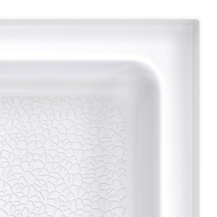 White 54" x 34" Solid Surface Alcove Shower Kit