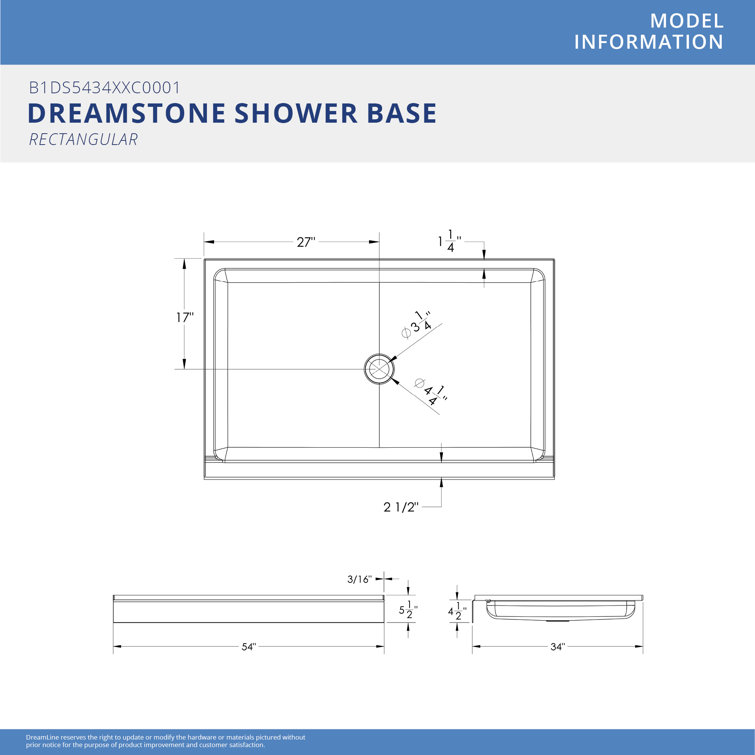 White 54" x 34" Solid Surface Alcove Shower Kit