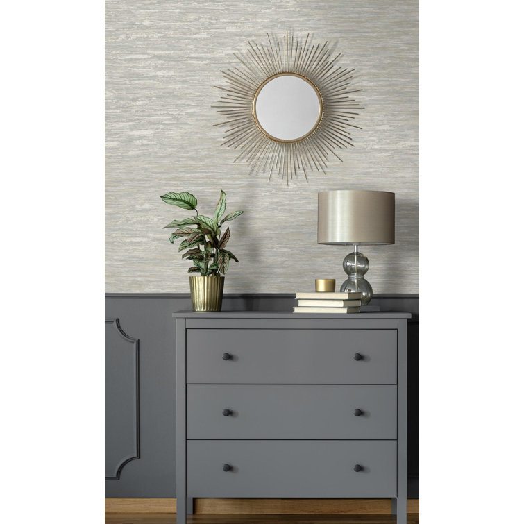Gray Metallic Textured Non-Woven Wallpaper Roll