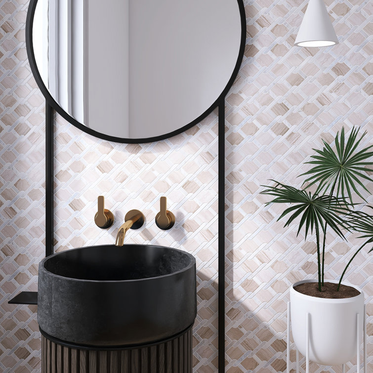 Gray and White Marble Mosaic Sheet for Walls