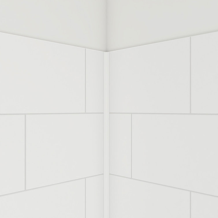 DreamStone 60" x 32" White Solid Surface Alcove Shower Kit