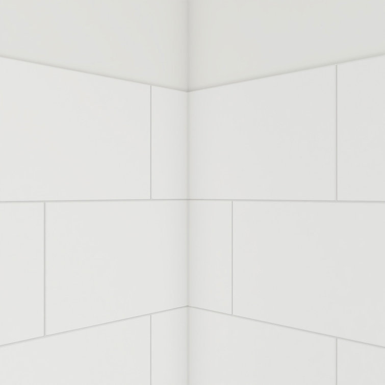 DreamStone 60" x 32" White Solid Surface Alcove Shower Kit