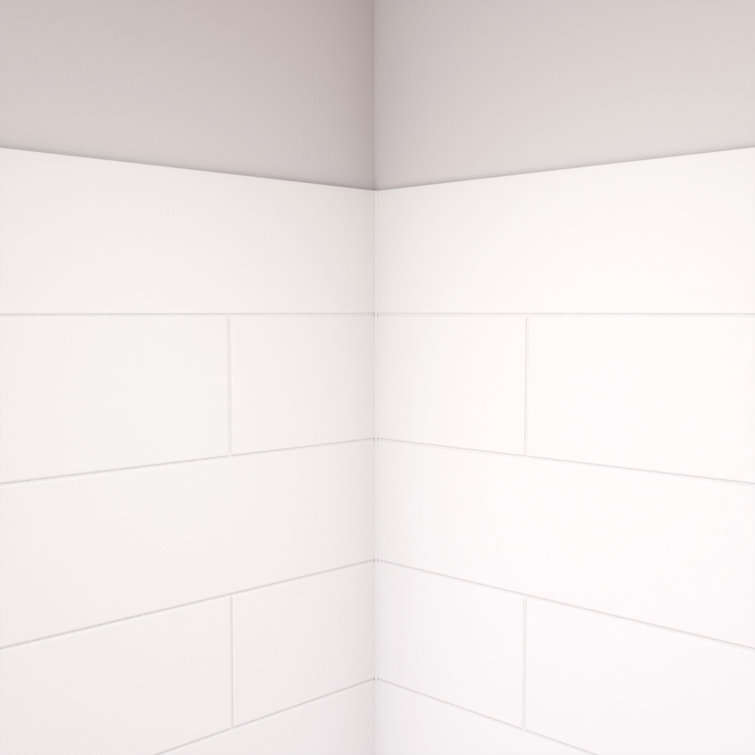 DreamStone 38" White Solid Surface Corner Shower Kit
