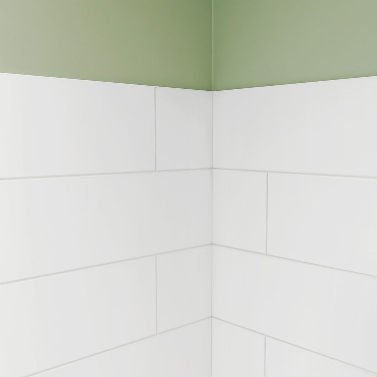 White 54" x 34" Solid Surface Alcove Shower Kit
