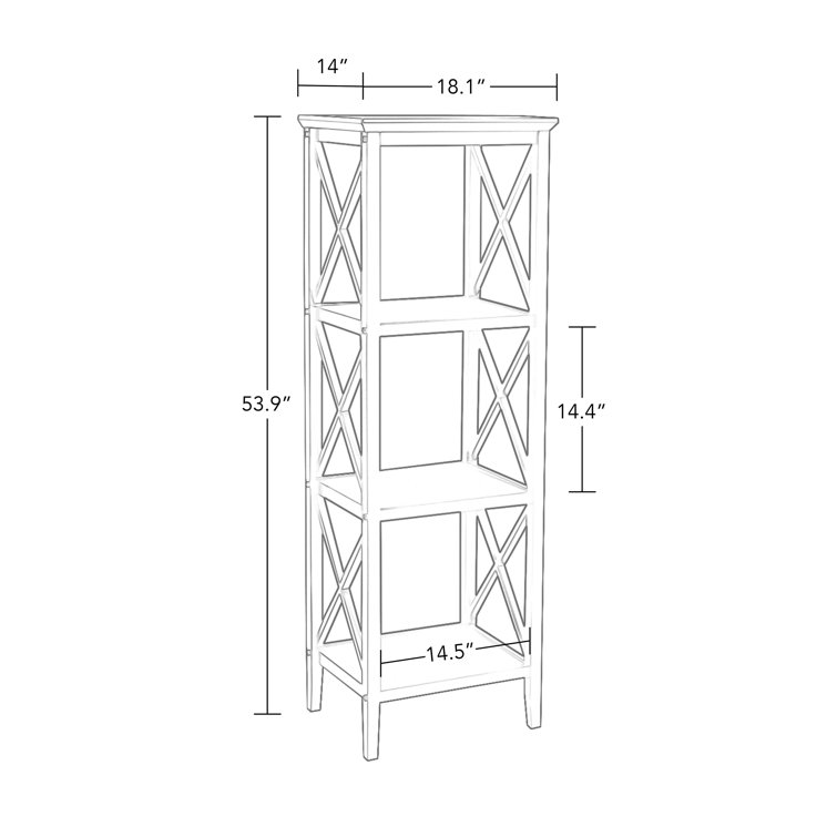 Adjustable White 63" Contemporary Storage Tower