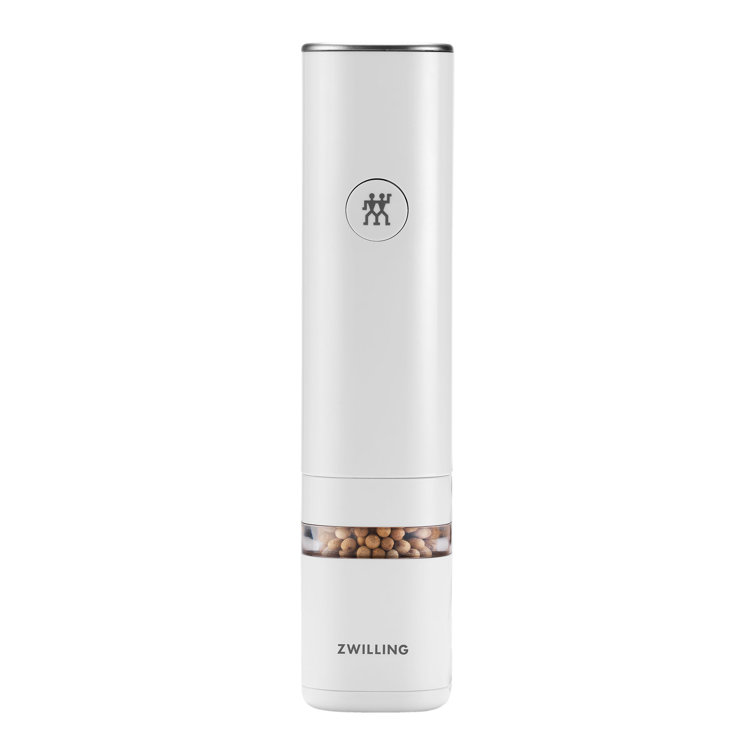 White Electric Salt and Pepper Mill with Ceramic Grinder