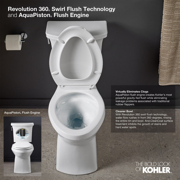 White Round Two-Piece High Efficiency Toilet