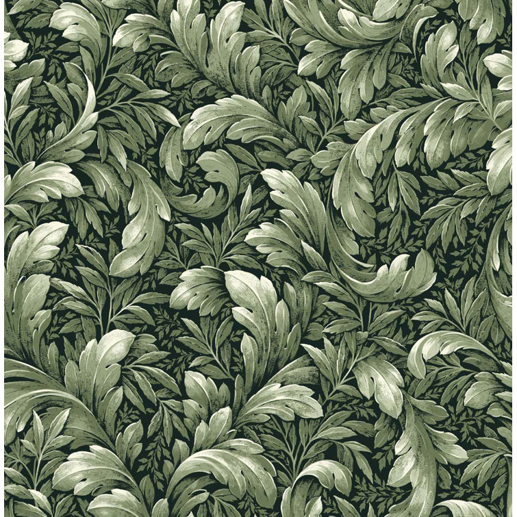 Forest Green Vinyl Peel and Stick Wallpaper Roll
