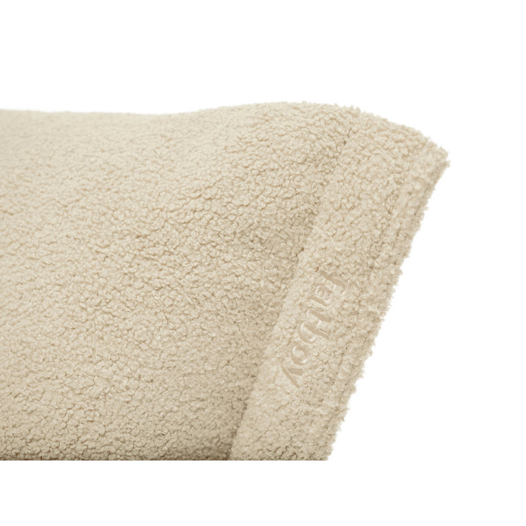 Ecru Sherpa Oversized Beanbag Chair with Removable Cover