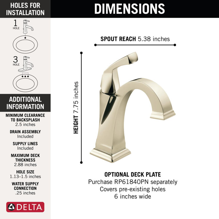 Polished Nickel Single Hole Modern Bathroom Faucet
