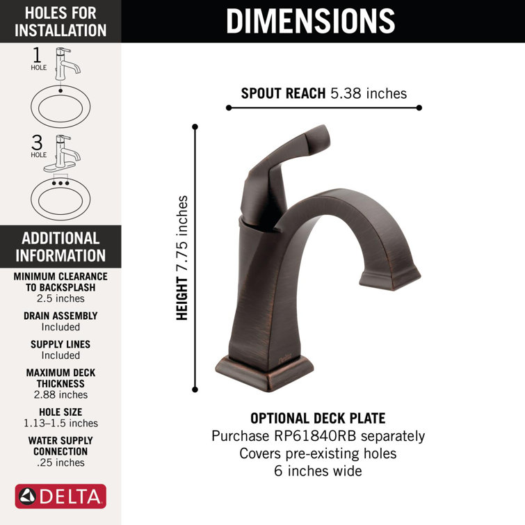 Sleek Modern Venetian Bronze Single Hole Brass Bathroom Faucet