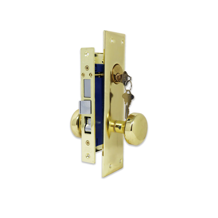 Brass Right-Handed Mortise Entry Door Knob Set