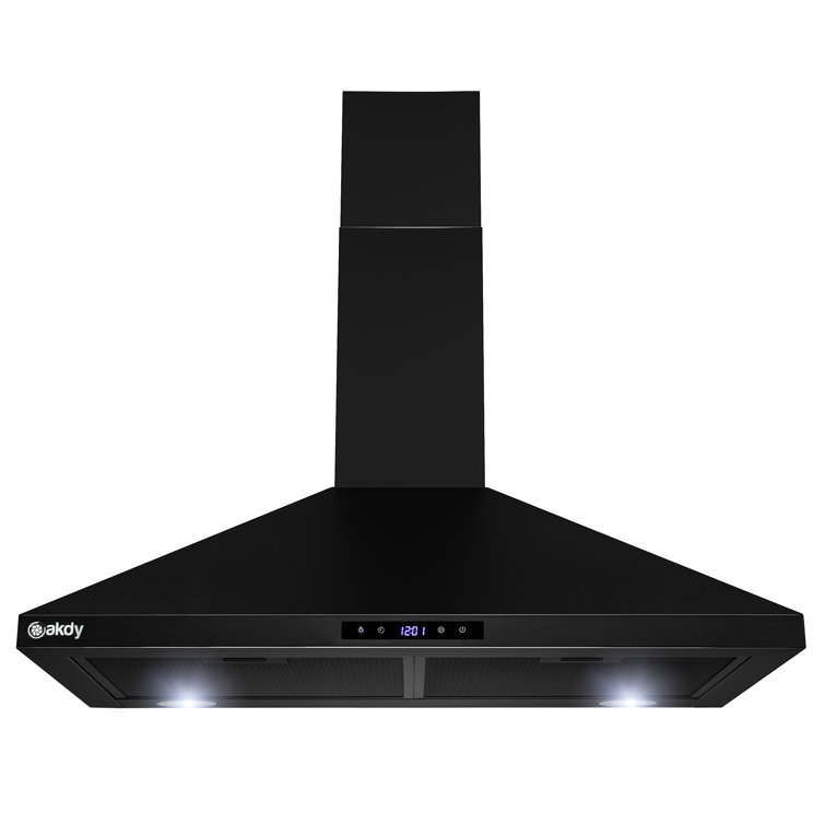 30-Inch Black Stainless Steel Convertible Wall Mount Range Hood