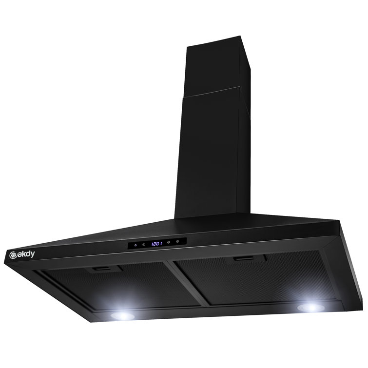 30-Inch Black Stainless Steel Convertible Wall Mount Range Hood