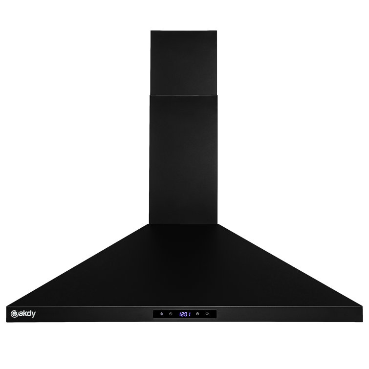 30-Inch Black Stainless Steel Convertible Wall Mount Range Hood