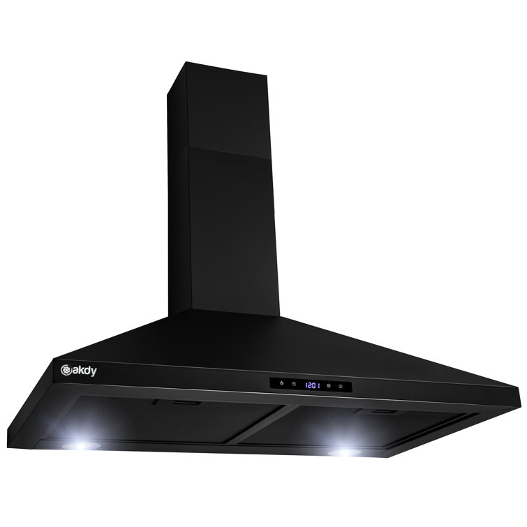 30-Inch Black Stainless Steel Convertible Wall Mount Range Hood