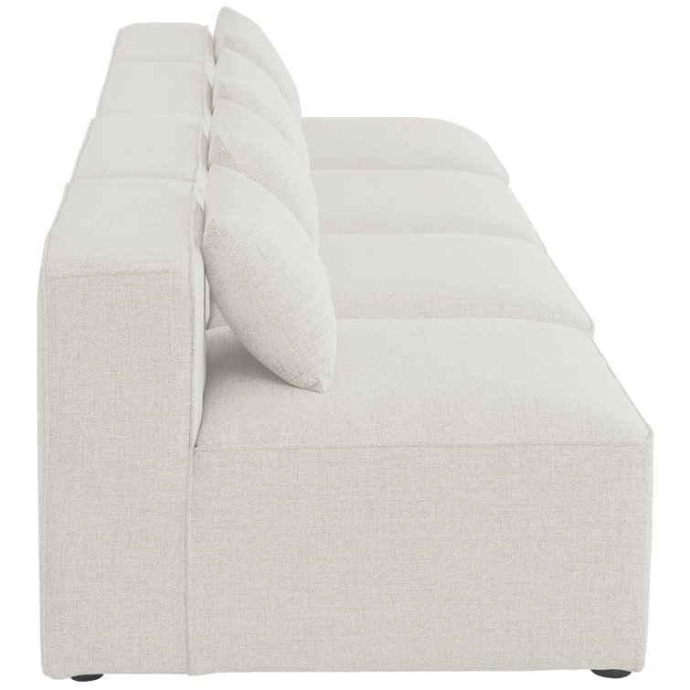 Cube 144'' Beige Linen Modular Armless Sofa
