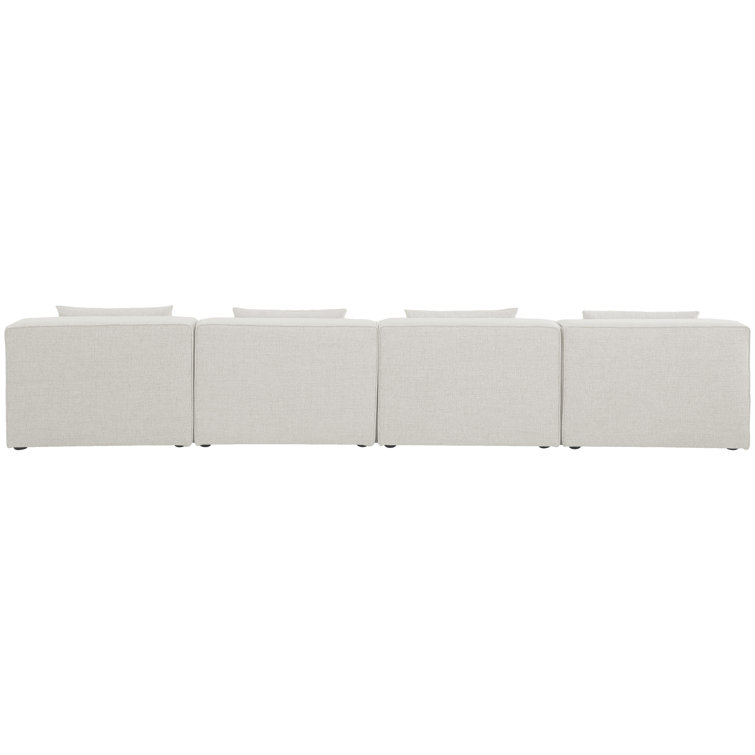 Cube 144'' Beige Linen Modular Armless Sofa