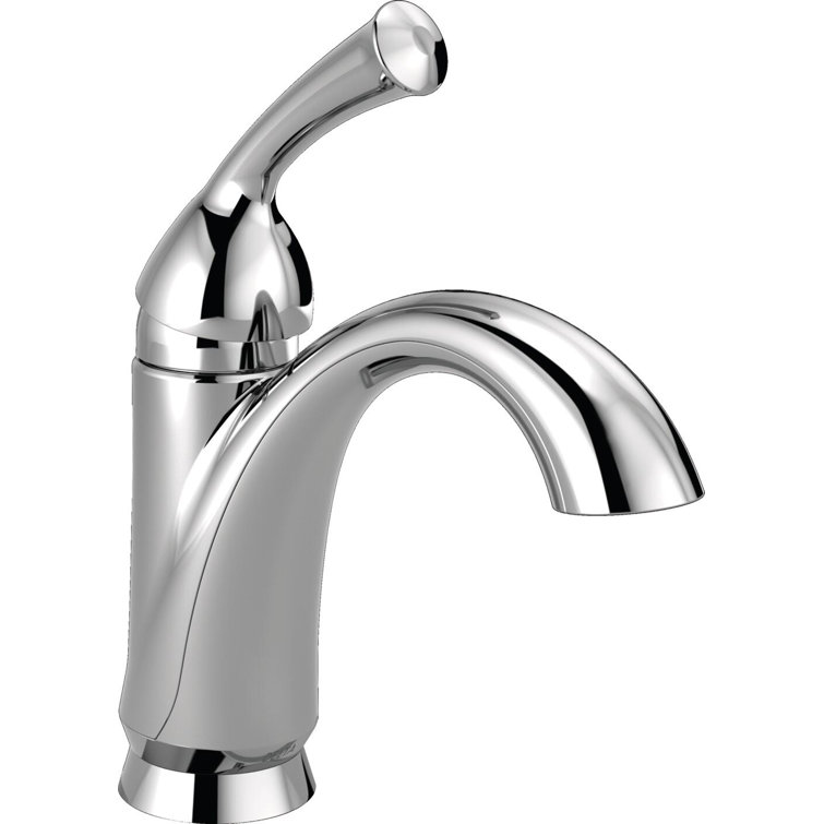 Chrome Single Hole Modern Bathroom Faucet with Drain Assembly
