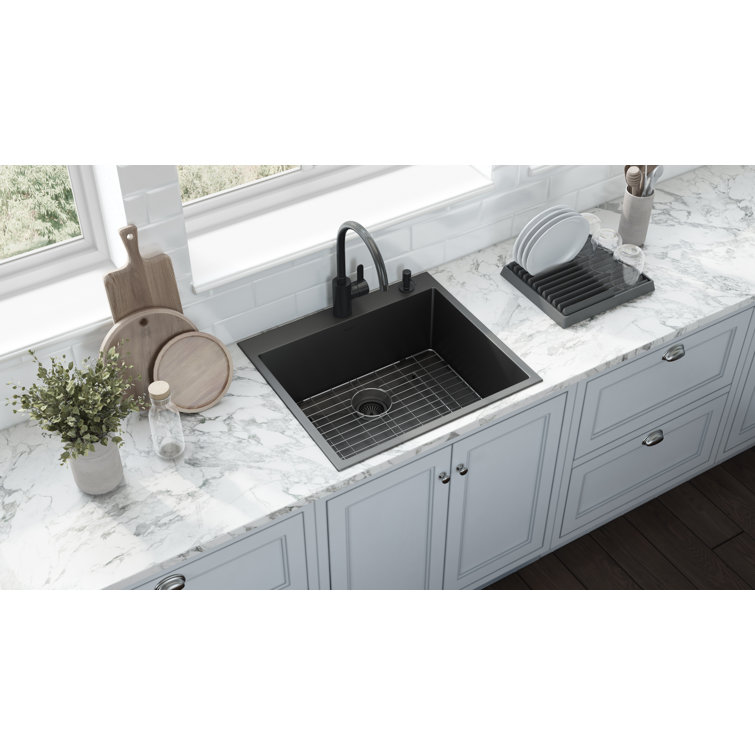 Gunmetal Black Stainless Steel Single Bowl Farmhouse Sink