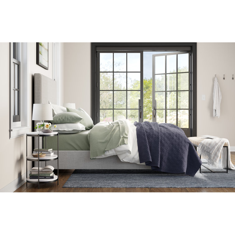 Sky Blue Twin Cotton Reversible Quilt Set