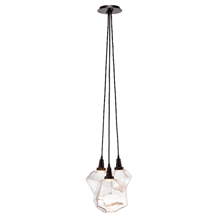 Gem 3-Light LED Cluster Pendant with Hand-Blown Glass Shades