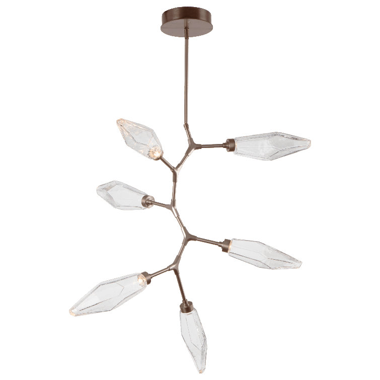 Flat Bronze 38.8" Crystal Starburst Vine Chandelier