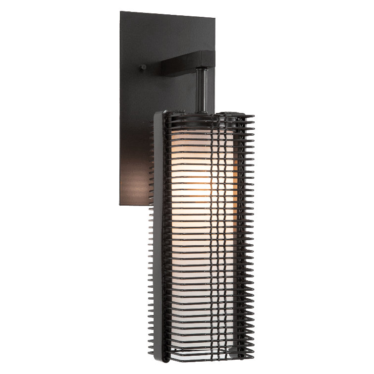 Black Glass Shade Industrial Wall Sconce