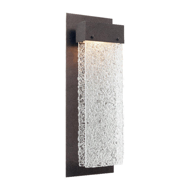 Parallel Glass LED Wall Sconce in Flat Bronze with Clear Rimelight
