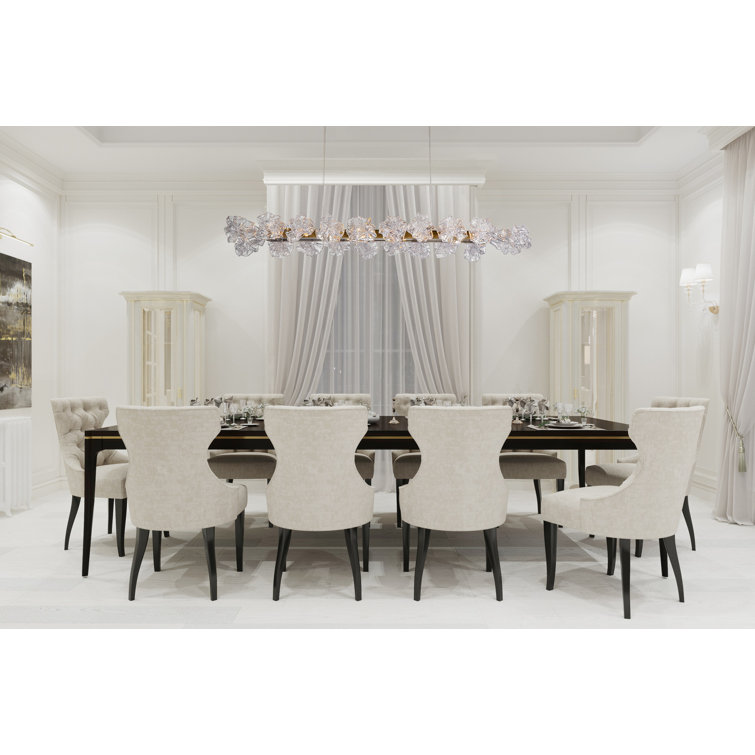 Blossom 48'' Beige Silver Glass LED Island Chandelier