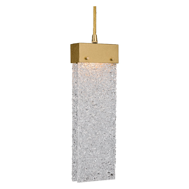 Gilded Brass and Glass Mini LED Pendant Light