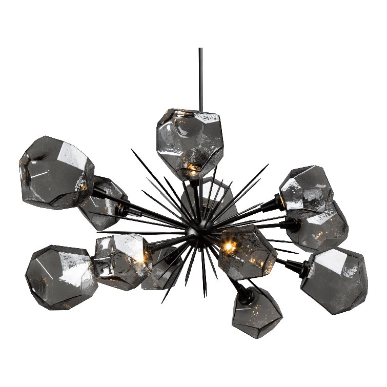 Smoke Glass and Bronze Starburst Chandelier